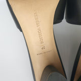 Bottega Veneta The Band Mules Black Leather Size 40 Slide Sandals