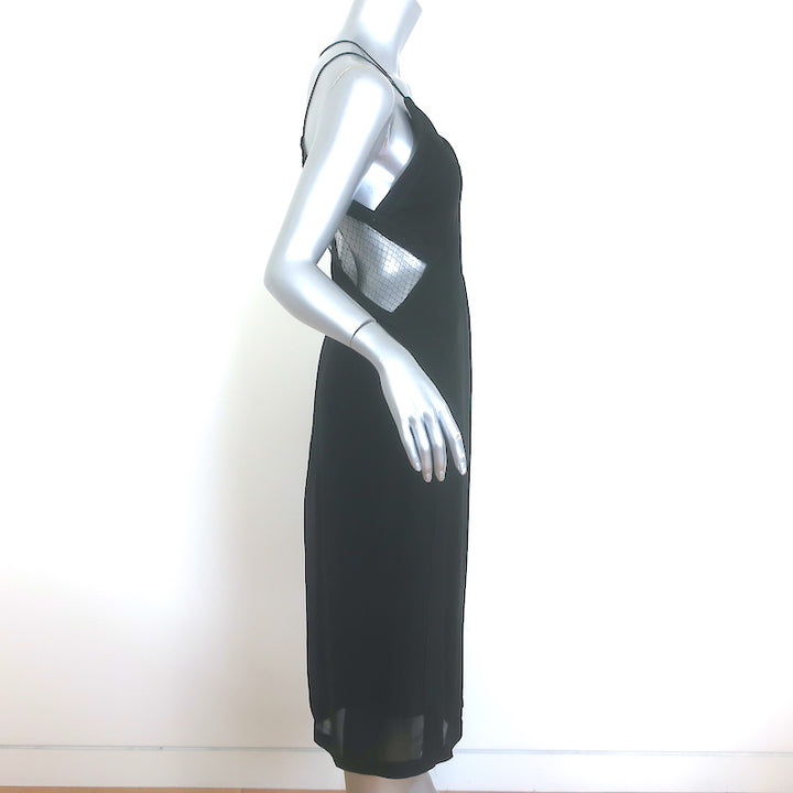 Rag &amp; Bone Anais Tulle-Paneled Midi Dress Black Silk Size Extra Extra Small