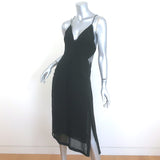 Rag & Bone Anais Tulle-Paneled Midi Dress Black Silk Size Extra Extra Small