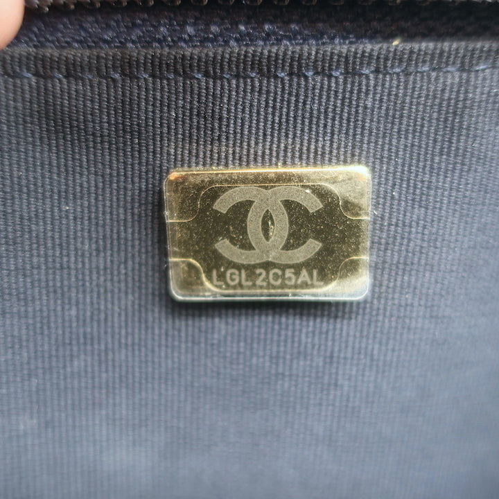 Chanel 19 Quilted Denim Wallet on Chain Indigo Small Crossbody Bag