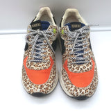 Golden Goose multicolor printed calf-hair sneakers with running sole, authentic pre-owned gently worn luxury pair