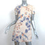 Tory Burch Short Sleeve Mini Shift Dress Beige Floral Bird Print Size 4