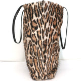 Saint Laurent Leopard Print Calf Hair Shopper Tote Brown Large Shoulder Bag