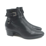 Saint Laurent Blake Jodhpur Ankle Boots Black Leather Size 38.5