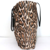 Saint Laurent Leopard Print Calf Hair Shopper Tote Brown Large Shoulder Bag