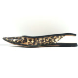 Gianvito Rossi Slingback Flats Leopard Print PVC & Black Leather Size 41