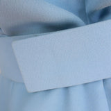 Andrew Gn Embellished Wide-Leg Belted Jumpsuit Sky Blue Crepe Size 40