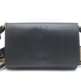Stella McCartney Perforated Logo Mini Crossbody Bag Black Faux Leather Wallet