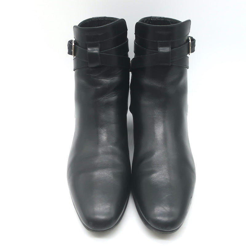 Saint Laurent Blake Jodhpur Ankle Boots Black Leather Size 38.5