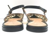 Gianvito Rossi Slingback Flats Leopard Print PVC & Black Leather Size 41