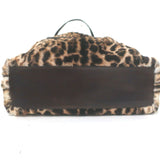 Saint Laurent Leopard Print Calf Hair Shopper Tote Brown Large Shoulder Bag