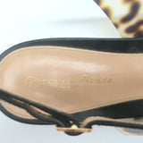 Gianvito Rossi Slingback Flats Leopard Print PVC & Black Leather Size 41