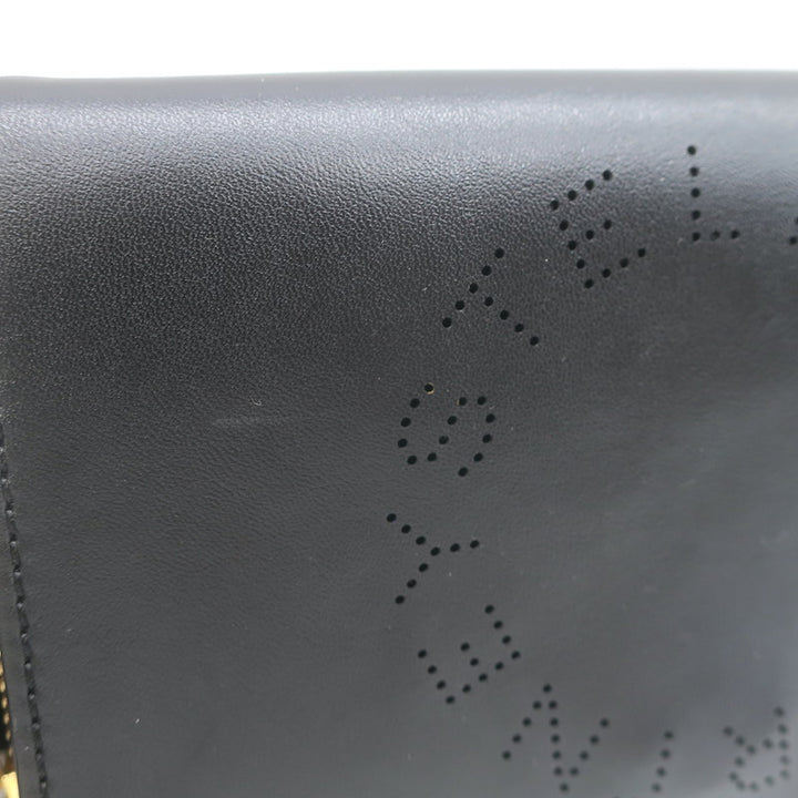 Stella McCartney Perforated Logo Mini Crossbody Bag Black Faux Leather Wallet