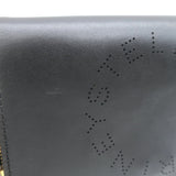 Stella McCartney Perforated Logo Mini Crossbody Bag Black Faux Leather Wallet