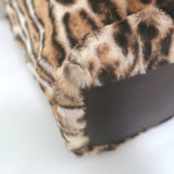 Saint Laurent Leopard Print Calf Hair Shopper Tote Brown Large Shoulder Bag