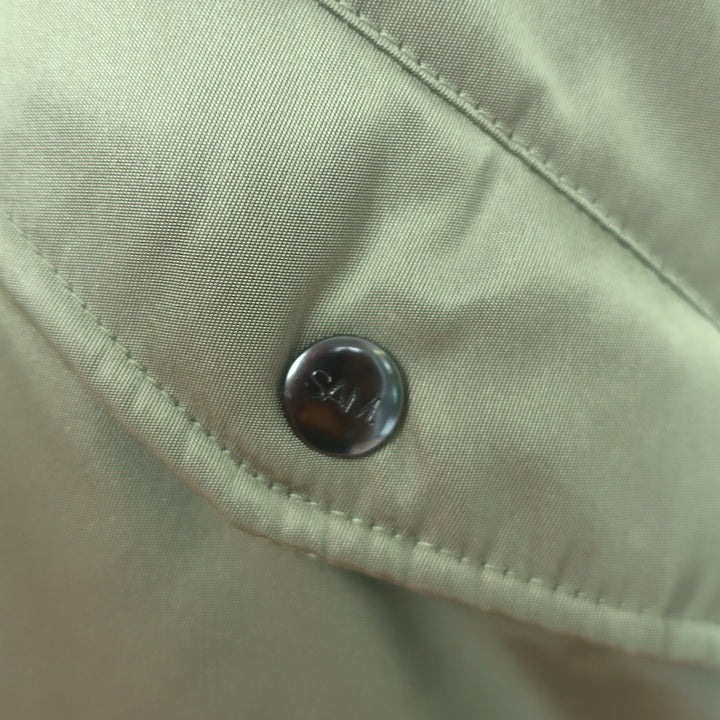 SAM. Jenny Raccoon Fur-Collar Bomber Jacket Olive Size Small