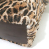 Saint Laurent Leopard Print Calf Hair Shopper Tote Brown Large Shoulder Bag