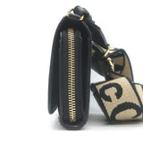 Stella McCartney Perforated Logo Mini Crossbody Bag Black Faux Leather Wallet