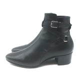 Saint Laurent Blake Jodhpur Ankle Boots Black Leather Size 38.5