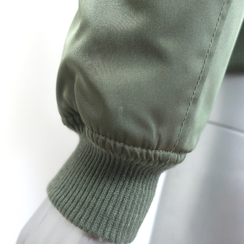 SAM. Jenny Raccoon Fur-Collar Bomber Jacket Olive Size Small