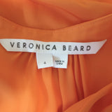 Veronica Beard Roksanda Button-Front Midi Dress Tangerine Silk-Blend Size 4