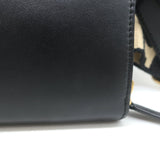 Stella McCartney Perforated Logo Mini Crossbody Bag Black Faux Leather Wallet