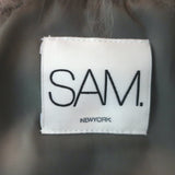 SAM. Jenny Raccoon Fur-Collar Bomber Jacket Olive Size Small