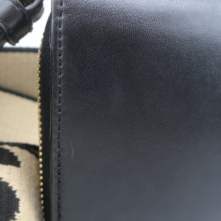 Stella McCartney Perforated Logo Mini Crossbody Bag Black Faux Leather Wallet