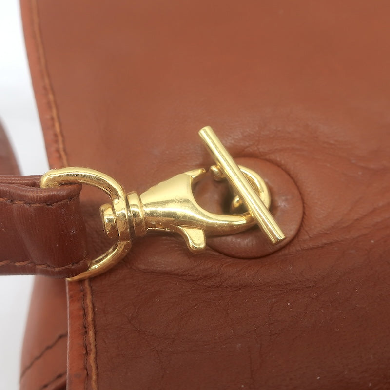 Vintage Bottega Veneta Intrecciato Top Handle Turn Lock Bag Brown Crossbody