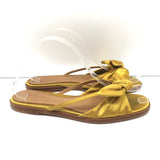 The Row April Bow Slide Sandals Yellow Satin Size 38
