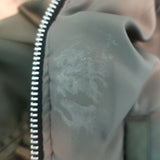 SAM. Jenny Raccoon Fur-Collar Bomber Jacket Olive Size Small