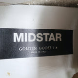 Golden Goose Mid Star Glitter Heel Tab Sneakers White & Beige Leather Size 39