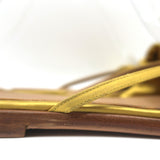 The Row April Bow Slide Sandals Yellow Satin Size 38