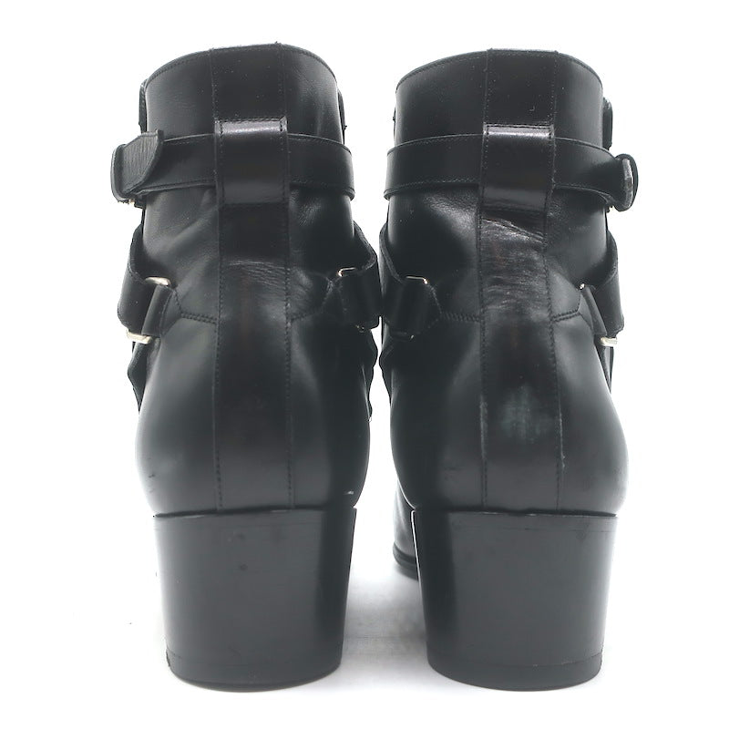 Saint Laurent Blake Jodhpur Ankle Boots Black Leather Size 38.5
