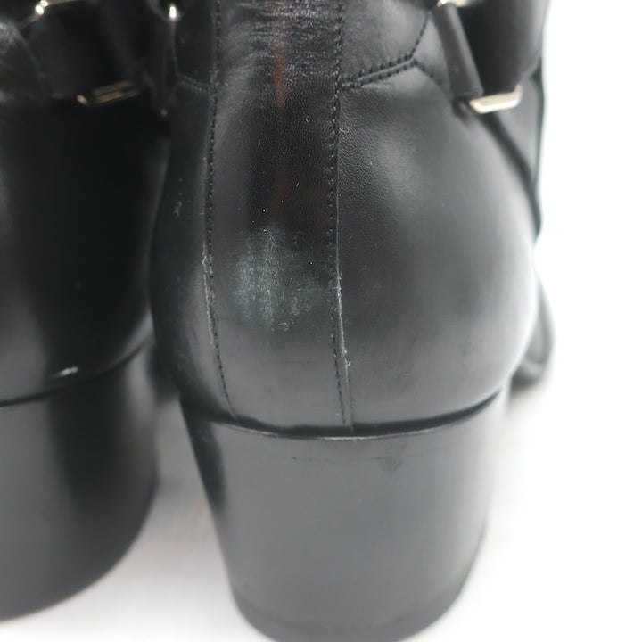 Saint Laurent Blake Jodhpur Ankle Boots Black Leather Size 38.5
