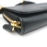 Stella McCartney Perforated Logo Mini Crossbody Bag Black Faux Leather Wallet