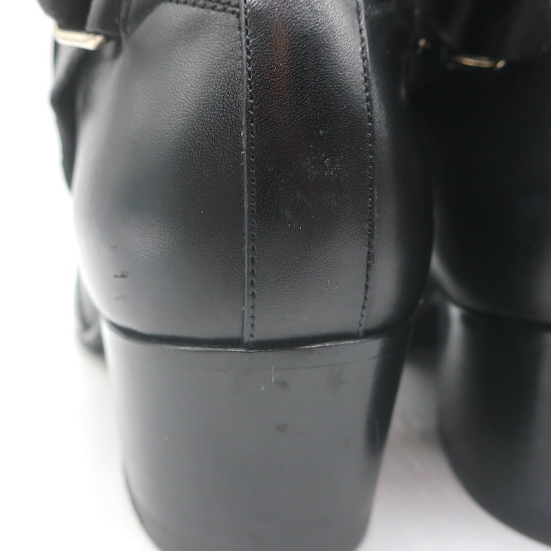 Saint Laurent Blake Jodhpur Ankle Boots Black Leather Size 38.5