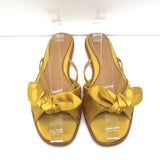 The Row April Bow Slide Sandals Yellow Satin Size 38