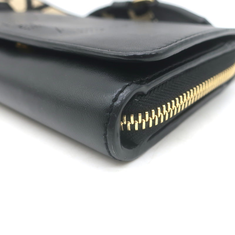 Stella McCartney Perforated Logo Mini Crossbody Bag Black Faux Leather Wallet