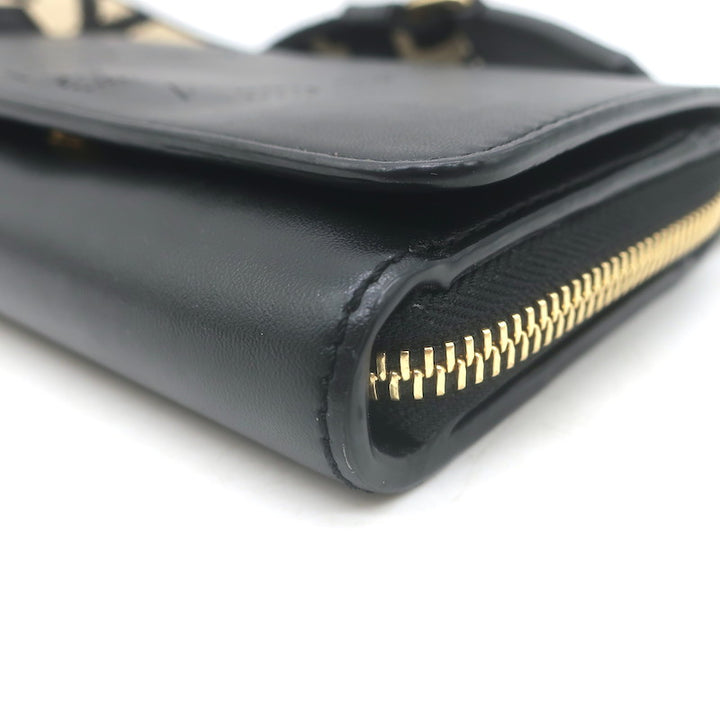 Stella McCartney Perforated Logo Mini Crossbody Bag Black Faux Leather Wallet