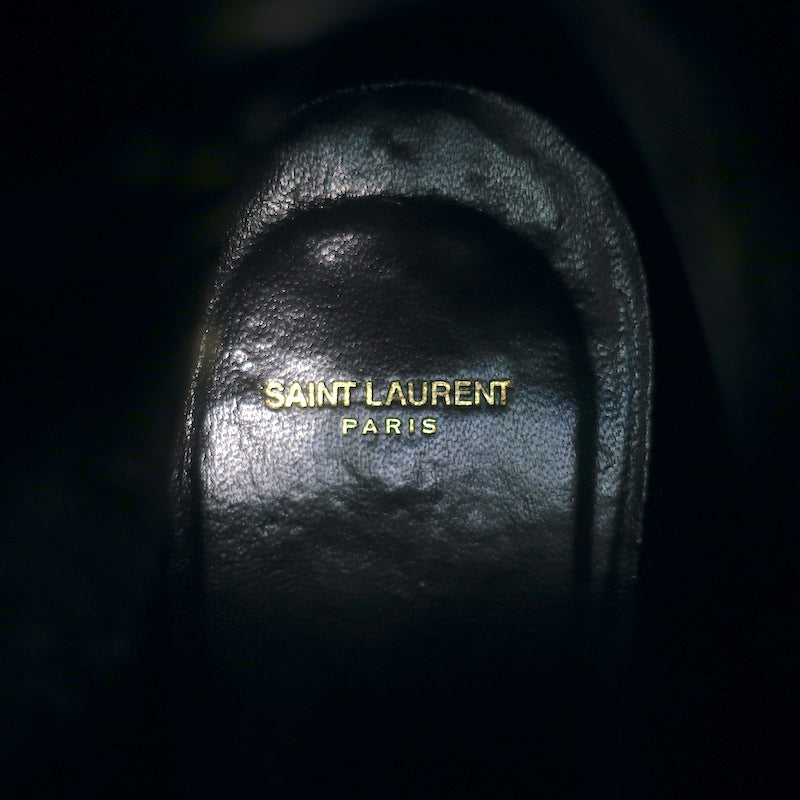 Saint Laurent Blake Jodhpur Ankle Boots Black Leather Size 38.5