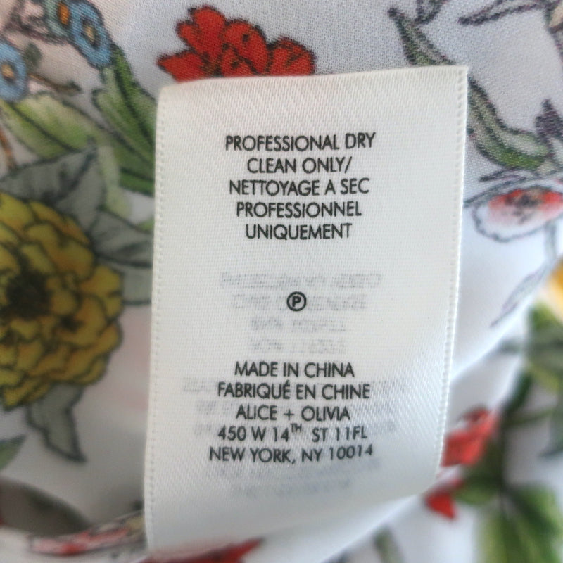 Alice + Olivia Maura Tiered Handkerchief Hem Scarf Print Midi Skirt Size 4