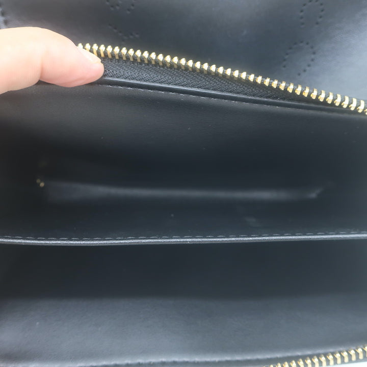 Stella McCartney Perforated Logo Mini Crossbody Bag Black Faux Leather Wallet