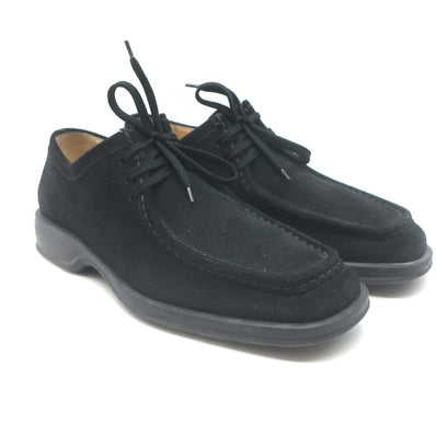 Salvatore Ferragamo Lace-Up Desert Shoes Black Suede Size 9