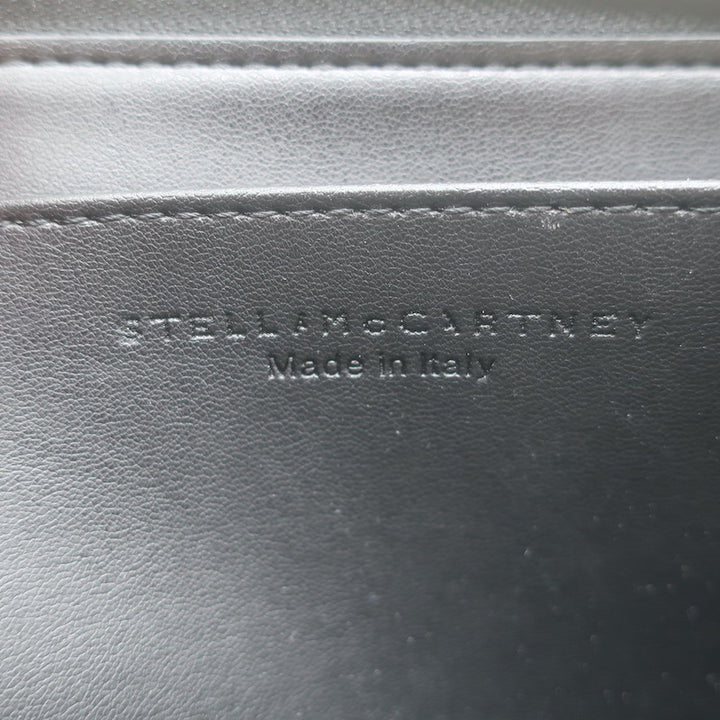 Stella McCartney Perforated Logo Mini Crossbody Bag Black Faux Leather Wallet