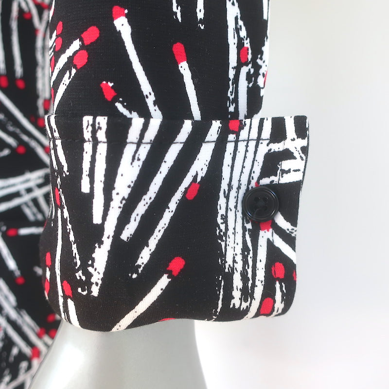 Diane von Furstenberg Sheska Ruched Midi Dress Matches Print Jersey Size 4 NEW