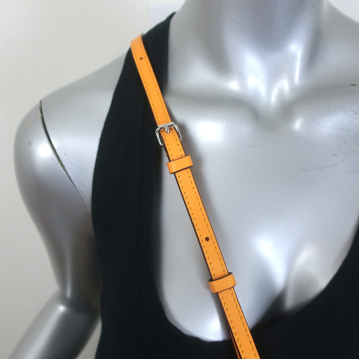 Moreau Paris Vertical Phone Pouch Marigold Canvas &amp; Leather Crossbody Bag NEW