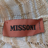 Missoni Fringed Shawl White/Peach/Gold Metallic Zigzag Knit
