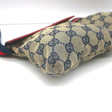 Gucci Double Pocket Belt Bag Brown GG Monogram Canvas & Red Leather