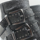 Chloe Susanna studded ankle boots, black textured leather, authentic pre-owned luxury — gently worn